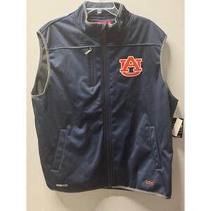 Franchise Club Auburn Tigers Vest Mens XL Navy Softshell Full Zip Quad Flex NWT